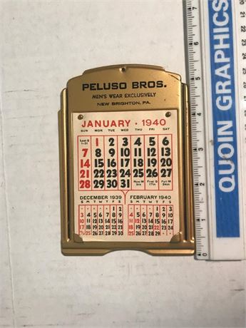 January 1940 Peluso Bros. Calander