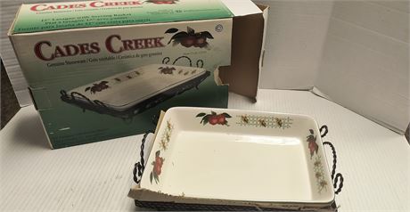 Cades Creek Stoneware 12" Lasagna Dish & Serving Basket