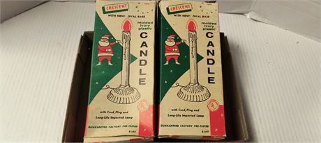 Vintage Molded Ivory Plastic Candles