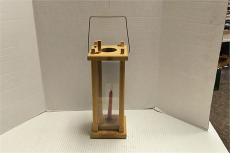 Vintage Wood Lantern With Candle
