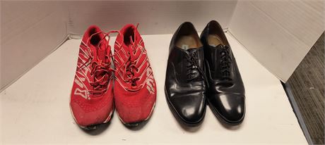 Johnston & Murphy Dress Shoes Size 10 & Red  F-Lite Tennis Shoes. Size 10.5