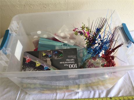Party Supplies with Invitations and gift bags