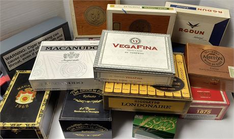 Lot Of Various Cigar Boxes