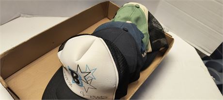 Flat Of Various Baseball Hats