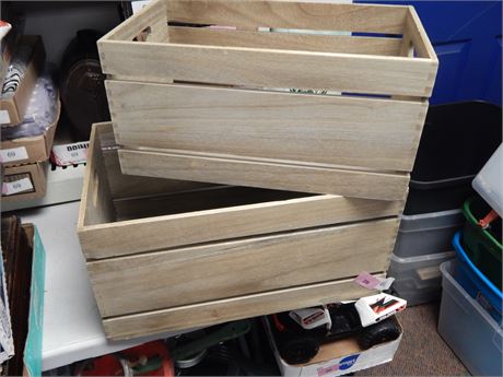 2 Decorative Wood Crates