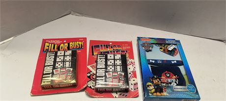 Fill Or Bust Card Games & Paw Patrol Accessory Set