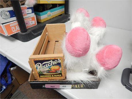 Wood Crate & Plush Unicorn Toy