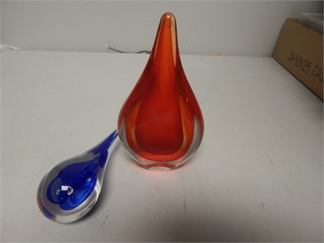 2 Glass Paper Weights