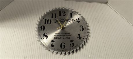 Sears Robuck & Co. Saw Blade Shop Clock