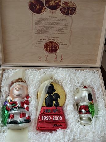 "Peanuts" Commemorative Glass Ornaments, Polonaise Collection, Kurt S. Adler