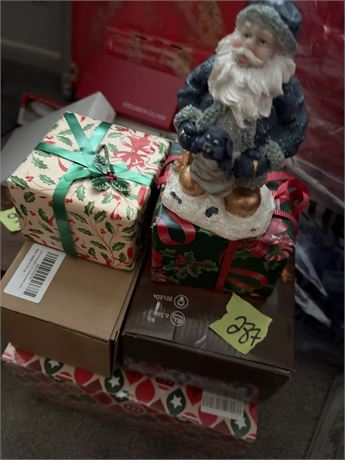 Christmas Decor and Wrapped Gifts