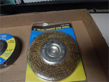6" Brass Crimped Wire Wheel & Grinding Wheels