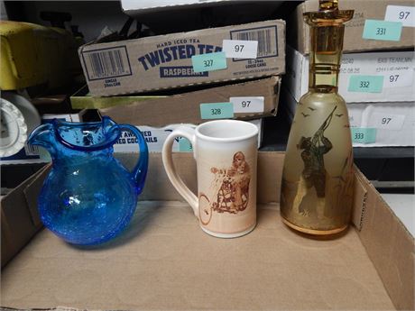 Vintage Chewbacca Coffee Cup & Blue Crackle Glass Vase & More