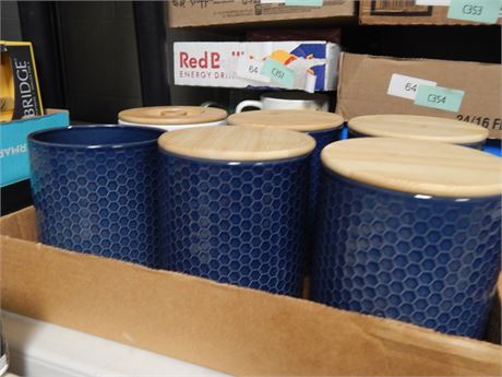 Flat Of Decorative Storage Canisters