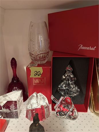 Decor, Baccarat, Crystal Christmas Tree, Strawberry, Mikasa Vase, Bell