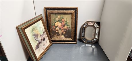 Wood Framed Artwork & Decorative Mirror