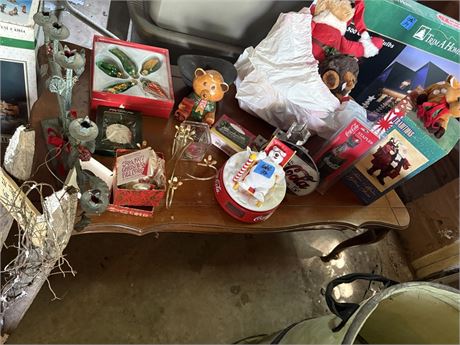 Holiday Decor, MIsc Lot, Coke Products, Glass Veggie Ornaments, Wallace Bell