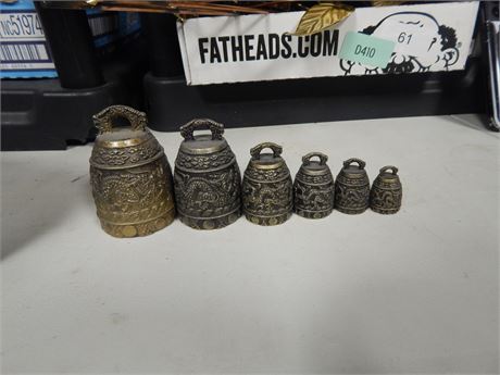 Vintage Copper Bronze Dragon Bells Decor.