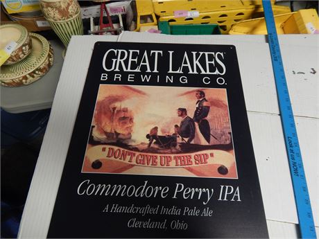 Great Lakes Brewing Co. Commodore Perry IPA  Authentic Advertising Metal Sign