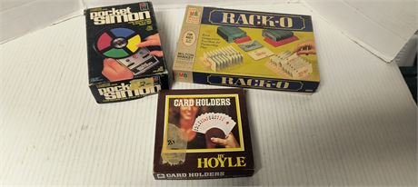 Pocket Simon & Rack-O & Card Holders Board Games