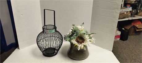 Flower Decorations & Wire Candle Holder