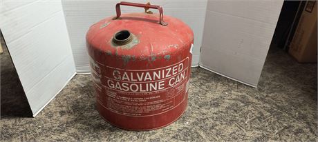 Vintage Large Galvanized Gasoline Can