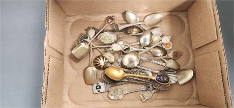 Flat Of Various Collector Spoons