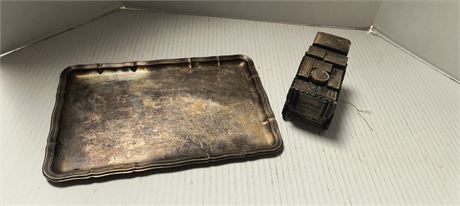 Vintage Bank and tray