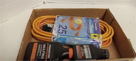 Extension Cord & 2 Cycle Engine Oil
