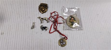 Vintage Metal Dog Statues & Vintage Necklace & More