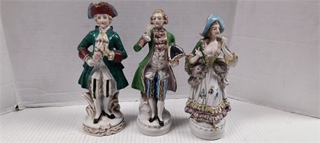 Made In Occupied Japan Victorian Statues. One Is Damaged And Repaired