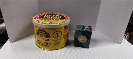 Vintage Advertisement Tin & Vintage Fishing Reel Box