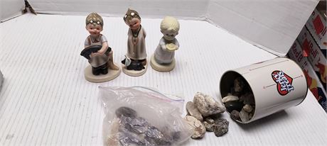 Lot Of Various Rocks & Collectible Figurines
