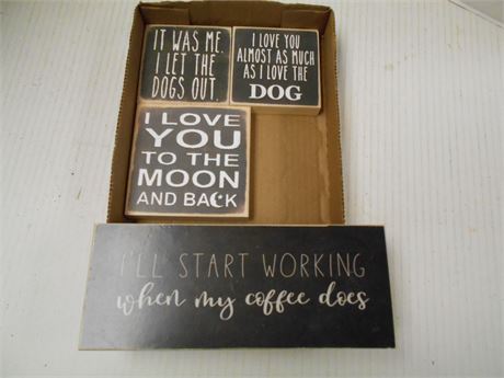 Lot Of Decorative Wood Wall Signs