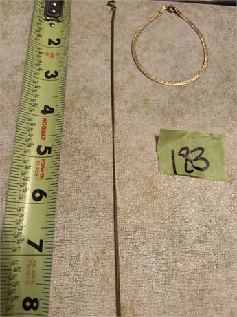Gold Necklace and Bracelet (Photos with Markings Added 10K, K)