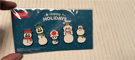 Nintendo Collectible Holiday Mario Pins