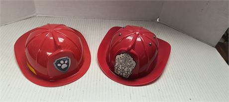 2 Plastic Fireman Children's Hats