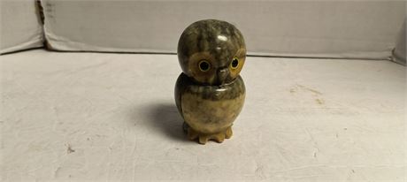 Vintage Alabaster Owl Statue