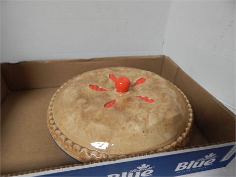 Vintage Ceramic Pie Dish & Door Chimes & Time For Action Wall Clock