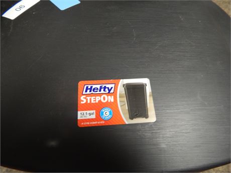 Hefty 12.1 Gal. Step On Trash Can. Has Damage To Lid