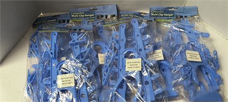 Collapsible Multi-Clip Hangers