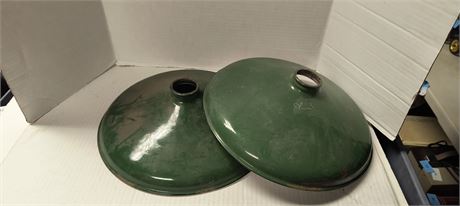 Vintage Enamel Green Light Shades