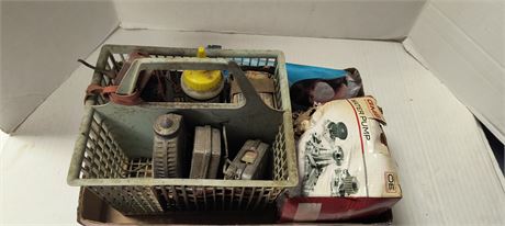 Vintage Craftsman Chalk Line & GMB Water Pump & Metal Basket & More