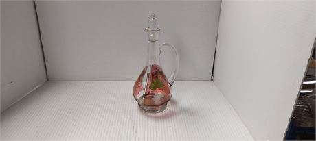 Bohemian Hand Painted Crystal Glass Decanter