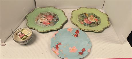 Paula Dean 3 Piece Prep Bowl Set & Collectible Plates