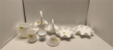 Lot Of Various Milk Glass