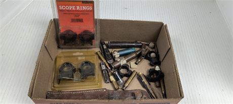 Scope Rings & Bullet Shells & Barlow Pocket Knife & Knife Sheath