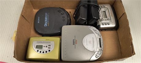 Lot Of Vintage Personal CD Players & Personal Cassette Players