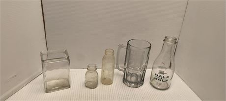 Lot Of Various Glass Bottles