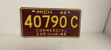 1966 Michigan License Plate